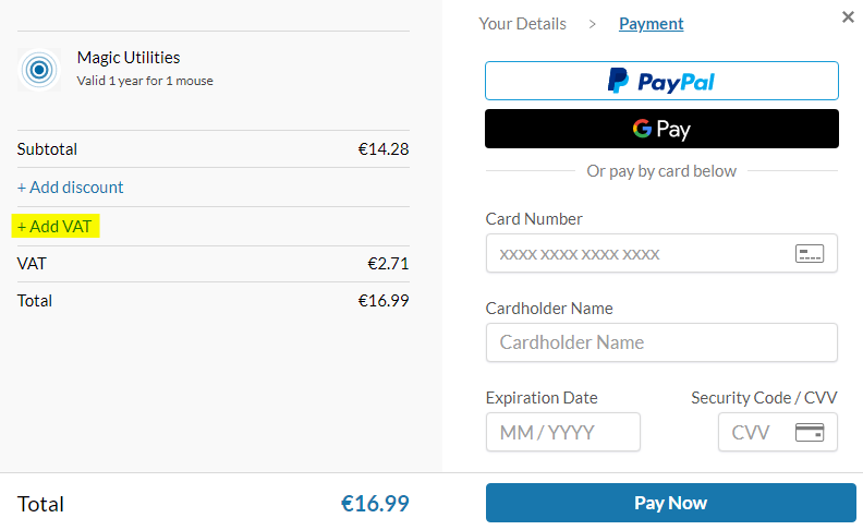 PaymentPopup English