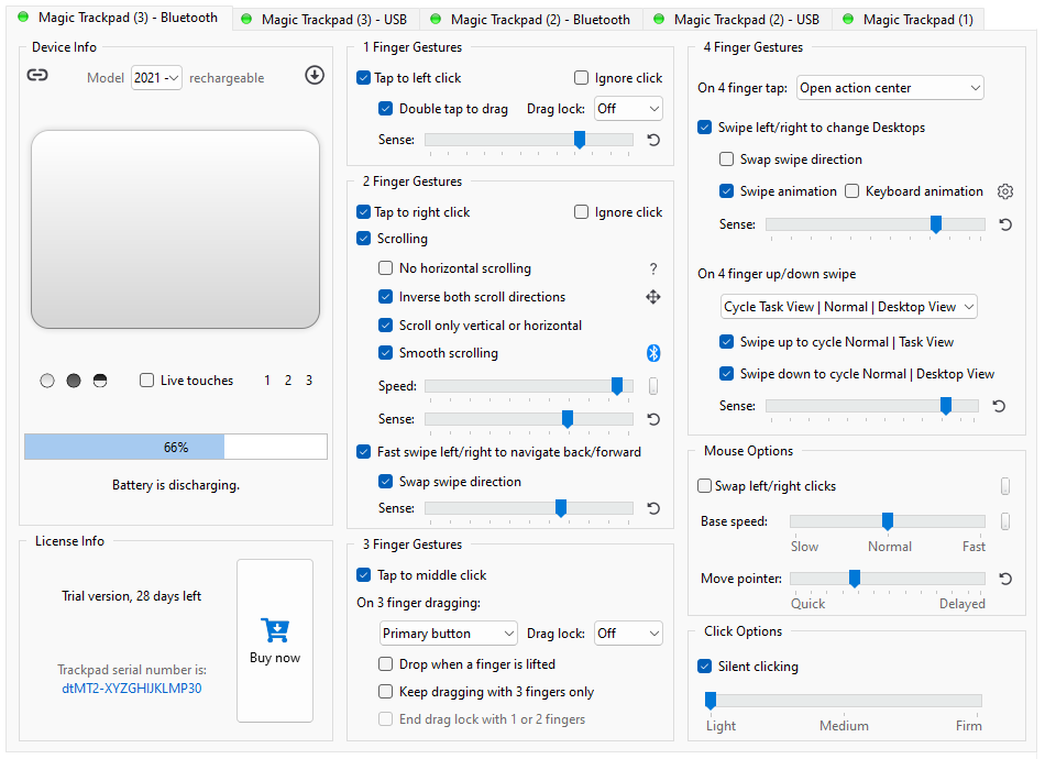 Magic Trackpad Utilities screenshot
